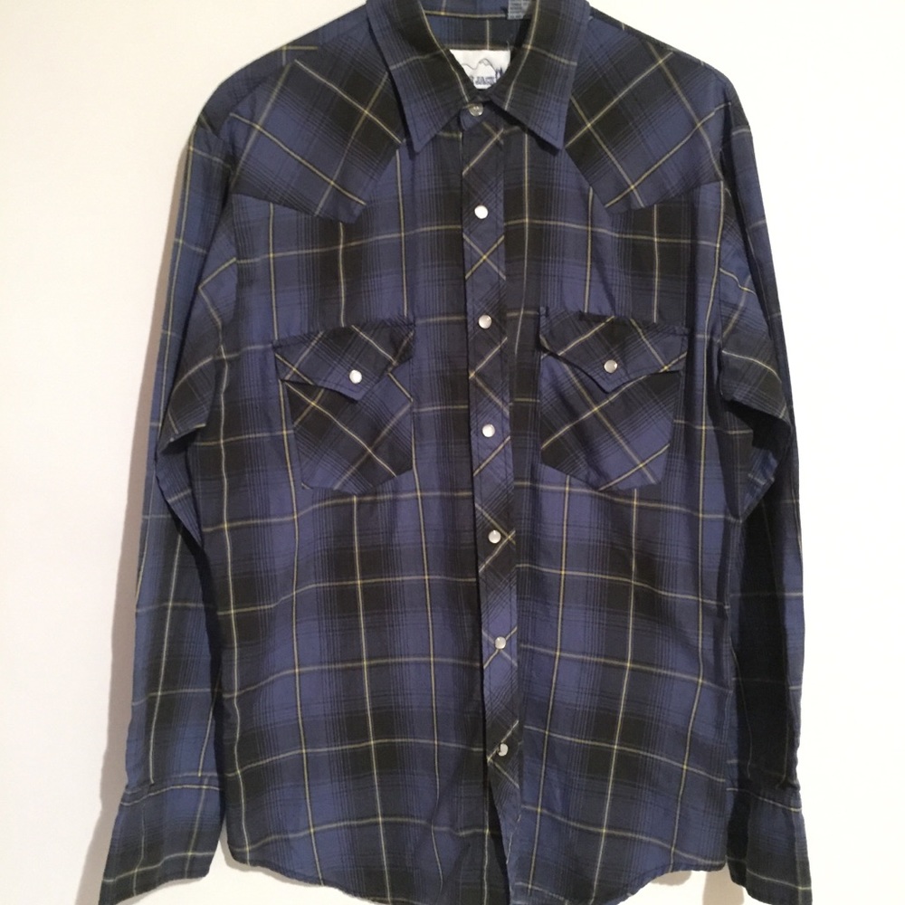 Lumber Jack Blue Plaid Pearl Snap Western Shirt